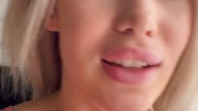 Young blonde beauty sucks dick and gives pussy
