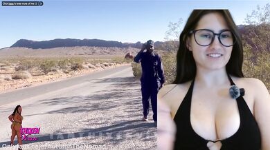 BBW mechanic deepthroats on the road while live reacting
