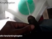 Jamaican uncut dick piss in urinal