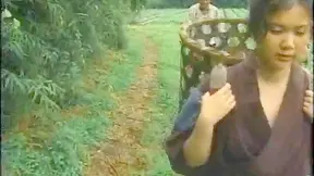 Insane villager rough sex with rural Asian girl in rice field