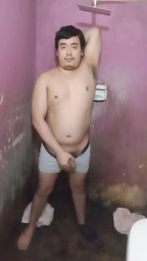 Jesus in boxer pulling his penis 161