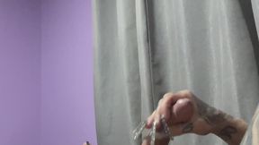 Ava Venom Jerking my Big TS Cock to Cumshot While Watching Porn