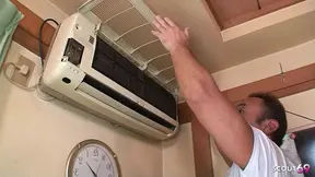 Mature Japanese wife cheats on husband with ugly worker in hardcore roleplay