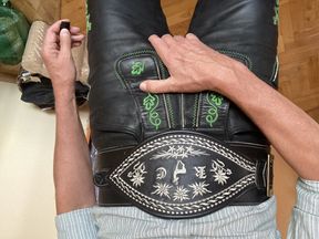 Bavarian Man in Leather shorts