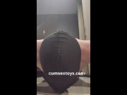 Aspiring Muscle Sub doing slave pushups in chains