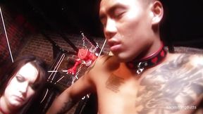 Fit asian man needs to satisfy his capturers