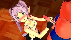 Pale Anime Frieren Fucked On Floor In Sportswear For HotCumSHOT
