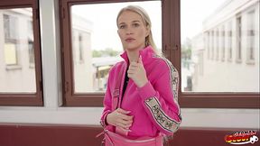 GERMAN SCOUT - Skinny blonde Nela Decker First Time Squirt while Casting Fuck