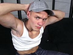 Hunk straight boy Mitchel Jacobson solo