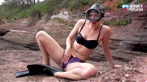 Shiny Latex Beach Tease