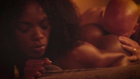 Small tits ebony babe Ana Foxxx gets fucked by tattooed guy