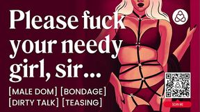 Male Dom BDSM Session Spanking &amp_ Fucking his Female Sub - Teasing &amp_ Bondage - ASMR Audio Porn &ndash_ Erotic Audio Roleplay for Women