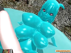 Shemale 3d hentai with four boobs hot poked a bondage anime