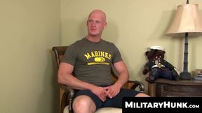 MilitaryHunk.com - Bald marine Roman Eros shows off muscles before wank off with ferv