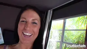 Hungry raven-haired beauty gets her tight ass fucked hard