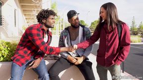 18 year old Favi gets picked up from college and banged