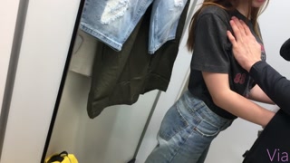 BABE COULDN'T MAKE IT HOME AND ASKED TO FUCK IN THE FITTING ROOM - Via Hub