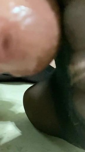 Foot Fetish Foot Job by MILF Crossdressing Madison CD as She Tries to Squirt Out of Her Little Clit Cock