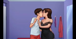 My stepmom kisses me in the fitting room and gets hot - summertime saga