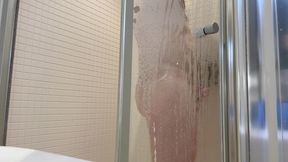 He's working away and sends me video in shower.. Watch me fuck my self at the end wishing I had his cock deep inside me