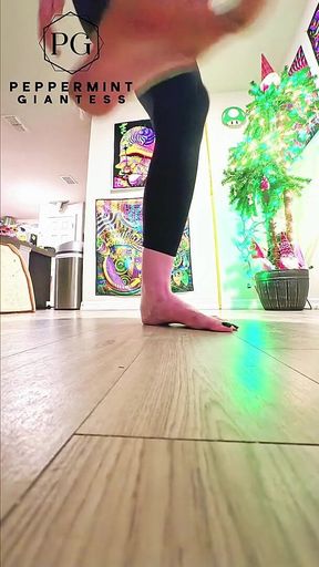 67 Giantess Size 16 Barefoot Stomp Destruction in Slow Motion