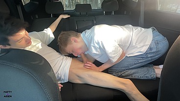 Matty and Aiden: Hot twink blowjob in the car