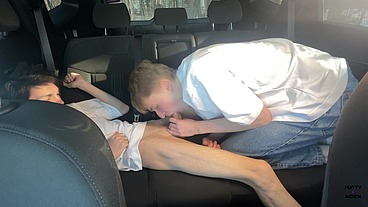 Matty and Aiden: Hot twink blowjob in the car