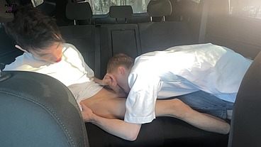 Matty and Aiden: Hot twink blowjob in the car