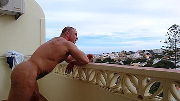 Naked On The Balcony And When The Neighbors See Jerking Off And Cumshot!