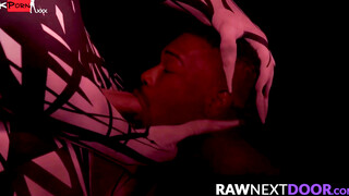 Raw Next Door's Ebony Hottie Gets Rimmed by Black Stud