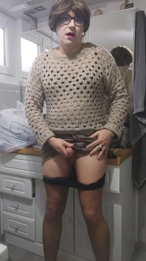 Patty in pantyhose ripping off my panties   Clip 1
