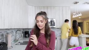 Slender Sofie Reyez gives gigantic dick blowjob before hardcore fucking