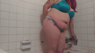 Huge Shower Hose Enema in Bikini