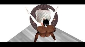 Slim thick ebony teen shows off bubble but