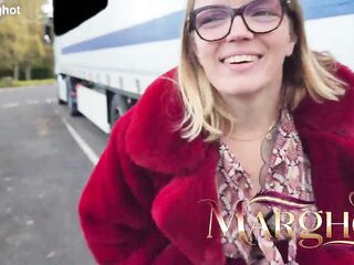 Exhibitionist Parking Lot: Trucker Spots Me and Screws Me Like a Slut in His Truck Cab