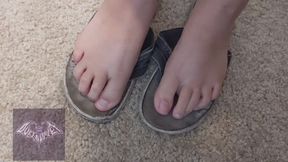 Beating up my old flip flops