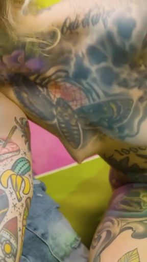 Tattooed Maid Destroyed 3 Cocks, Double Penetration Savage Anal Gapes   Clip 1