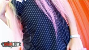 Lesly: Pretty Young Spanish Blonde Lesly Kiss Does a Strip on the Bed