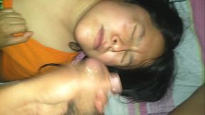 I rushed to my teen neighbor'_s house because she needs to eat cum and a face mask