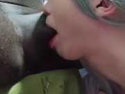 Stimulate BBC's balls before Cumming