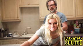 Blonde tart Jakki Louise gets stuffed with a big massive prick