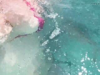 Artemisia Love Showing Her Ideal Breasts in a Micro Bikini Underwater