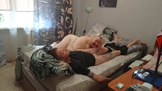 Stepmom fondles dick doing deep blowjob until I cum