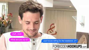 A pizza delivery turns into step-siblings fucking