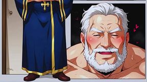 Gay orgy with old priests in secret monastery. Cum in daddy'_s ass!