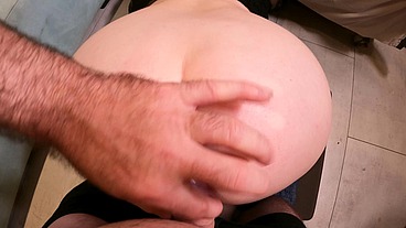 stepmom stuck under the bed gets a creampie POV