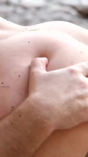 Captivating moment from &quot;Tourists find a nudist beach and have doggy style sex when no one is looking&quot;