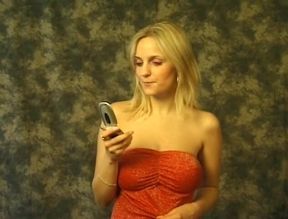 Sexy blonde chick loves showing her huge boobs