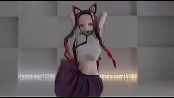 nezuko de demon slayer bailando super sexi con m&uacute_sica