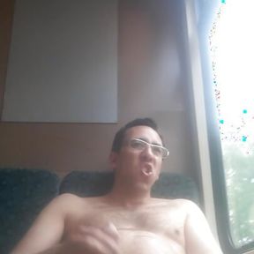 Wanking in public on the train